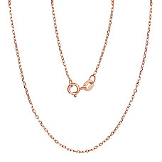 Sidabrinė grandinėlė Anchor 1 mm , briaunų apdirbimas deimantu, 50, 2.1 g, Sidabras 925 praba, raudonas auksas (padengti)