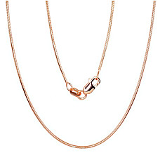 Sidabrinė grandinėlė Snake 1 mm, 40, 3.5 g, Sidabras 925 praba, raudonas auksas (padengti)