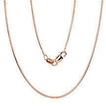 Sidabrinė grandinėlė Snake 1 mm, 45, 4 g, Sidabras 925 praba, raudonas auksas (padengti)