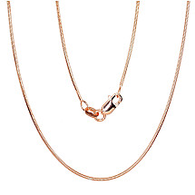 Sidabrinė grandinėlė Snake 1 mm, 55, 4.9 g, Sidabras 925 praba, raudonas auksas (padengti)