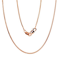 Sidabrinė grandinėlė Snake 1 mm, 55, 4.9 g, Sidabras 925 praba, raudonas auksas (padengti)