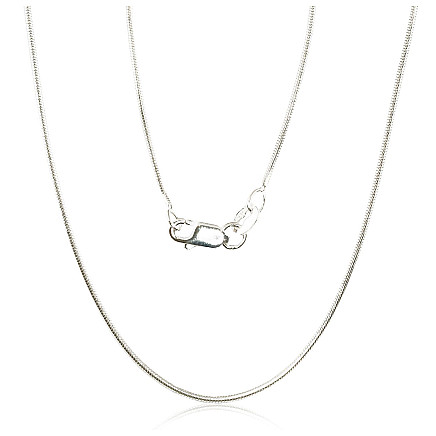 Grandinėlės,  - Sidabrinė grandinėlė Snake 1 mm, 45, 3.9 g, Sidabras 925 praba