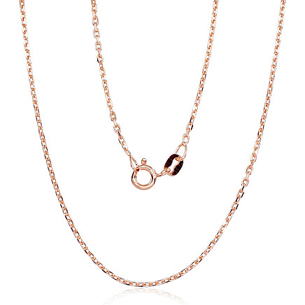 Auksu padengti,  - Sidabrinė grandinėlė Anchor 1.2 mm , briaunų apdirbimas deimantu, 40, 2.6 g, Sidabras 925 praba, raudonas auksas (padengti)