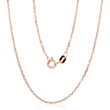 Auksu padengti,  - Sidabrinė grandinėlė Anchor 1.2 mm , briaunų apdirbimas deimantu, 45, 2.8 g, Sidabras 925 praba, raudonas auksas (padengti)