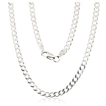 Sidabrinė grandinėlė Curb 3.5 mm , briaunų apdirbimas deimantu, 50, 13.4 g, Sidabras 925 praba