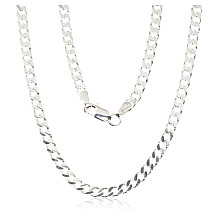 Sidabrinė grandinėlė Curb 3.5 mm , briaunų apdirbimas deimantu, 55, 14.7 g, Sidabras 925 praba