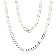Sidabrinė grandinėlė Curb 3.5 mm , briaunų apdirbimas deimantu, 65, 17.2 g, Sidabras 925 praba