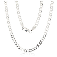 Sidabrinė grandinėlė Curb 3.5 mm , briaunų apdirbimas deimantu, 65, 17.2 g, Sidabras 925 praba