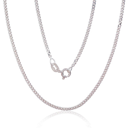 Grandinėlės,  - Sidabrinė grandinėlė Curb 2 mm , briaunų apdirbimas deimantu, 50, 4 g, Sidabras 925 praba