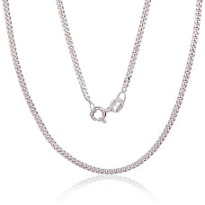 Sidabrinė grandinėlė Curb 2 mm , briaunų apdirbimas deimantu, 40, 4.4 g, Sidabras 925 praba