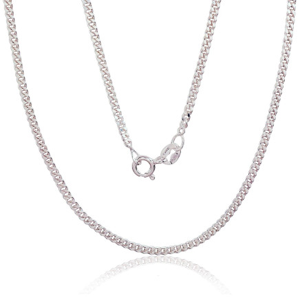 Grandinėlės,  - Sidabrinė grandinėlė Curb 2 mm , briaunų apdirbimas deimantu, 40, 4.4 g, Sidabras 925 praba