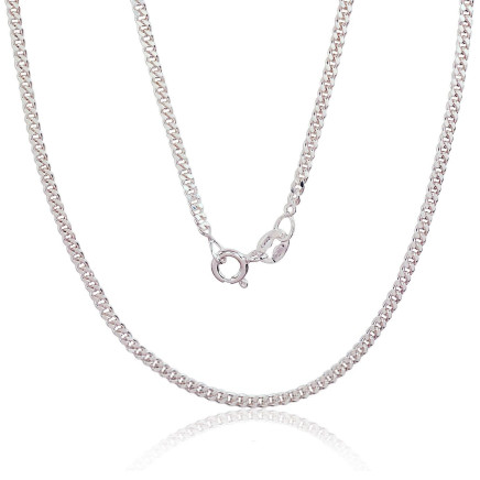 Grandinėlės,  - Sidabrinė grandinėlė Curb 2 mm , briaunų apdirbimas deimantu, 45, 4.8 g, Sidabras 925 praba