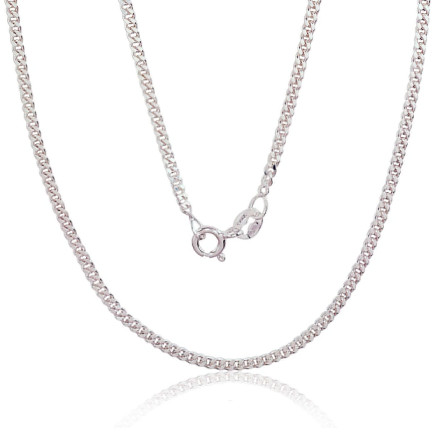 Grandinėlės,  - Sidabrinė grandinėlė Curb 2 mm , briaunų apdirbimas deimantu, 50, 5.5 g, Sidabras 925 praba
