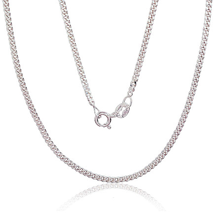Grandinėlės,  - Sidabrinė grandinėlė Curb 2 mm , briaunų apdirbimas deimantu, 55, 5.9 g, Sidabras 925 praba