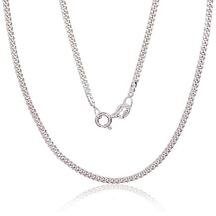 Grandinėlės,  - Sidabrinė grandinėlė Curb 2 mm , briaunų apdirbimas deimantu, 55, 6.1 g, Sidabras 925 praba
