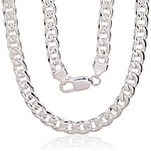 Sidabrinė grandinėlė Curb 7 mm, Sidabras 925 praba