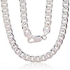 Sidabrinė grandinėlė Curb 7 mm, Sidabras 925 praba