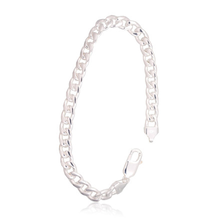 Vyrams,  - Sidabrinė grandinėlė Curb 7 mm, Sidabras 925 praba