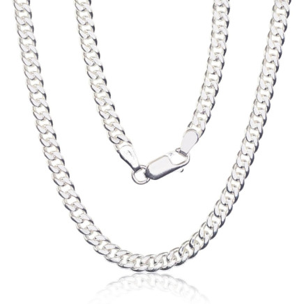 Vyrams,  - Sidabrinė grandinėlė Curb 4 mm, 50, 22.1 g, Sidabras 925 praba