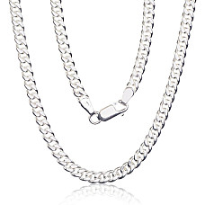 Sidabrinė grandinėlė Curb 4 mm, 55, 23.7 g, Sidabras 925 praba