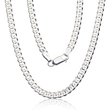 Sidabrinė grandinėlė Curb 4 mm, 55, 24.3 g, Sidabras 925 praba