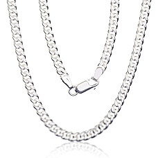 Sidabrinė grandinėlė Curb 4 mm, 55, 24.4 g, Sidabras 925 praba