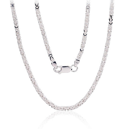 Vyrams,  - Sidabrinė grandinėlė Bizantine 2.5 mm, 50, 18.1 g, Sidabras 925 praba