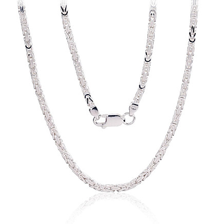 Vyrams,  - Sidabrinė grandinėlė Bizantine 2.5 mm, 50, 18.4 g, Sidabras 925 praba