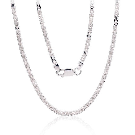 Vyrams,  - Sidabrinė grandinėlė Bizantine 2.5 mm, 55, 19.3 g, Sidabras 925 praba