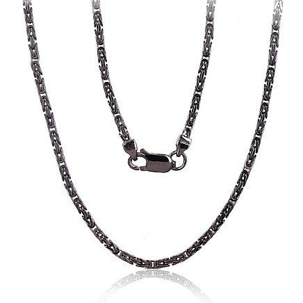 Vyrams,  - Sidabrinė grandinėlė Bizantine 2.1 mm, 50, 12 g, Sidabras 925 praba, rodis (padengti)