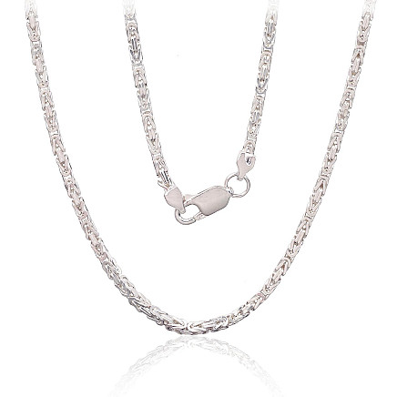 Vyrams,  - Sidabrinė grandinėlė Bizantine 2.1 mm, 55, 19.6 g, Sidabras 925 praba