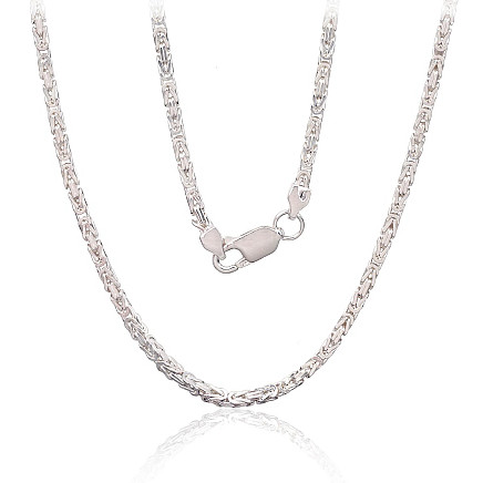 Vyrams,  - Sidabrinė grandinėlė Bizantine 2.1 mm, 55, 19.7 g, Sidabras 925 praba