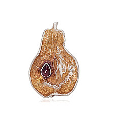 Sidabrinė sagė, 25.4 g, Sidabras 925 praba, oksidas (padengti), Granatas