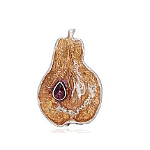 Sidabrinė sagė, 26 g, Sidabras 925 praba, oksidas (padengti), Granatas