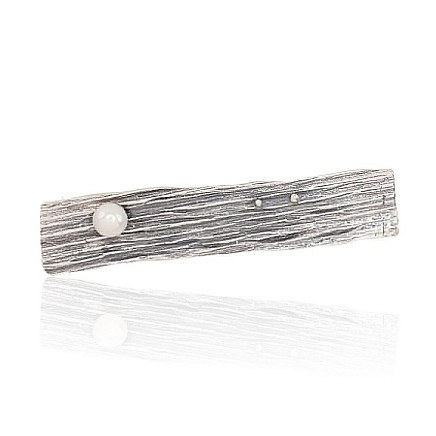 Sagės,  - Sidabrinė sagė, 13.1 g, Sidabras 925 praba, oksidas (padengti), Perlai