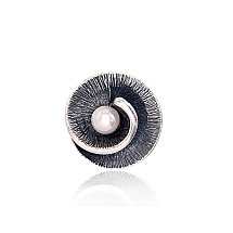 Sidabrinė sagė, 9.2 g, Sidabras 925 praba, oksidas (padengti), Perlai