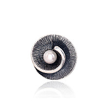 Sidabrinė sagė, 9.2 g, Sidabras 925 praba, oksidas (padengti), Perlai