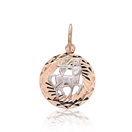 Zodiako ženklai,  - Auksinis pakabukas, 1.05 g, Raudonas/Baltas Auksas 585 praba, Šaulys