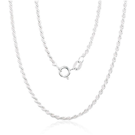 Grandinėlės,  - Sidabrinė grandinėlė Rope 2 mm, Sidabras 925 praba