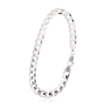 Sidabrinė grandinėlė Curb 6.9 mm, briaunų apdirbimas deimantu, Sidabras 925 praba