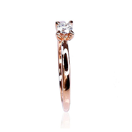 Auksinis žiedas, 18, 1.96 g, Raudonas Auksas 585 praba, Briliantai, - 1100154000075 Sužadėtuvių žiedai, - Auksinis žiedas, 18, 1.96 g, Raudonas Auksas 585 praba, Briliantai
