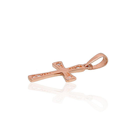 Kryžiai  ir ikonos,  - Auksinis pakabukas, 0.59 g, Raudonas Auksas 585 praba, Cirkonai