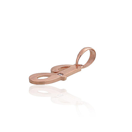 Auksinis pakabukas, 0.36 g, Raudonas Auksas 585 praba, Cirkonai, Raidė: J, - 1300917000032 Raidės, - Auksinis pakabukas, 0.36 g, Raudonas Auksas 585 praba, Cirkonai, Raidė: J