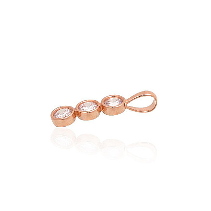 Auksinis pakabukas, 0.48 g, Raudonas Auksas 585 praba, Cirkonai, - 1301083000017 Moterų, - Auksinis pakabukas, 0.48 g, Raudonas Auksas 585 praba, Cirkonai