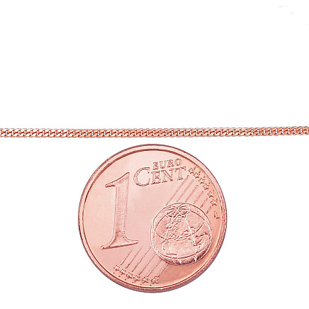 Grandinėlės,  - Auksinė grandinėlė Curb 1 mm , briaunų apdirbimas deimantu, 42, 1.47 g, Raudonas Auksas 585 praba