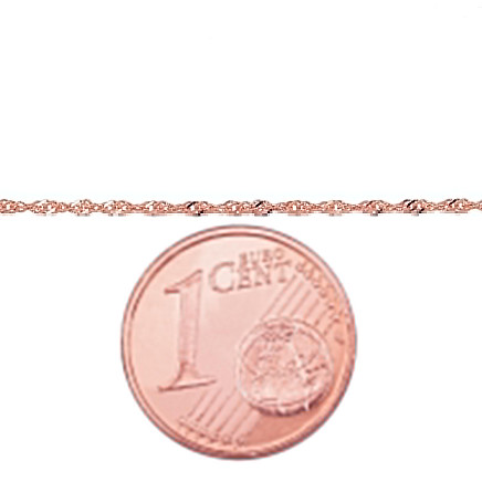 Auksinė grandinėlė Singapore 1 mm , briaunų apdirbimas deimantu, 45, 0.84 g, Raudonas Auksas 585 praba, - 1400030042015 Grandinėlės, - Auksinė grandinėlė Singapore 1 mm , briaunų apdirbimas deimantu, 45, 0.84 g, Raudonas Auksas 585 praba