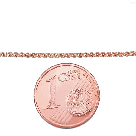 Grandinėlės,  - Auksinė grandinėlė Spiga 1, 2 mm, Raudonas Auksas 585 praba