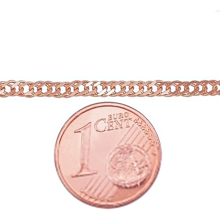 Vyrams,  - Auksinė grandinėlė Double rombo 2.5 mm , briaunų apdirbimas deimantu, 50, 4.57 g, Raudonas Auksas 585 praba