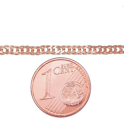 Auksinė grandinėlė Double rombo 2.5 mm , briaunų apdirbimas deimantu, 50, 4.65 g, Raudonas Auksas 585 praba, - 1400042000393 Vyrams, - Auksinė grandinėlė Double rombo 2.5 mm , briaunų apdirbimas deimantu, 50, 4.65 g, Raudonas Auksas 585 praba