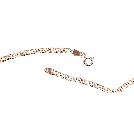 Vyrams,  - Auksinė grandinėlė Double rombo 2.5 mm , briaunų apdirbimas deimantu, 55, 4.72 g, Raudonas Auksas 585 praba